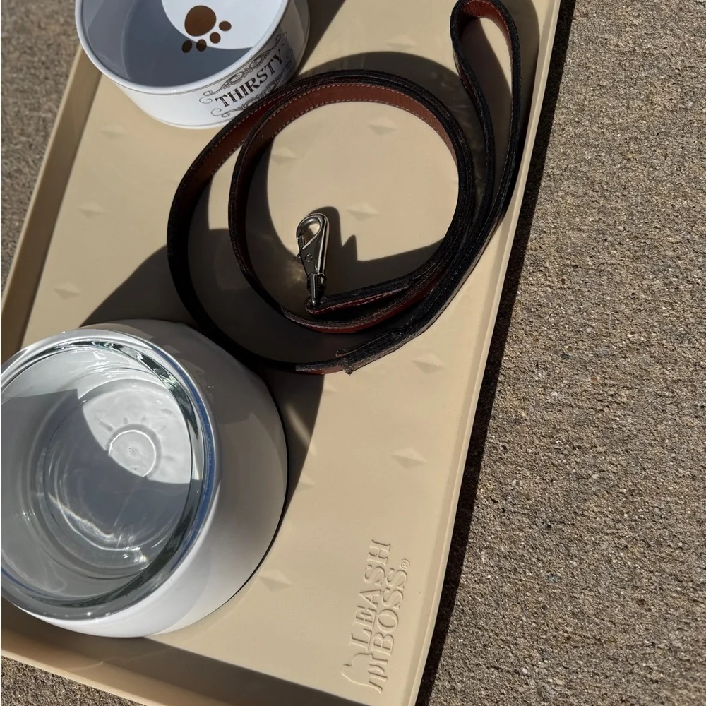 Pet Bundle - Bowls, Leash, Mat